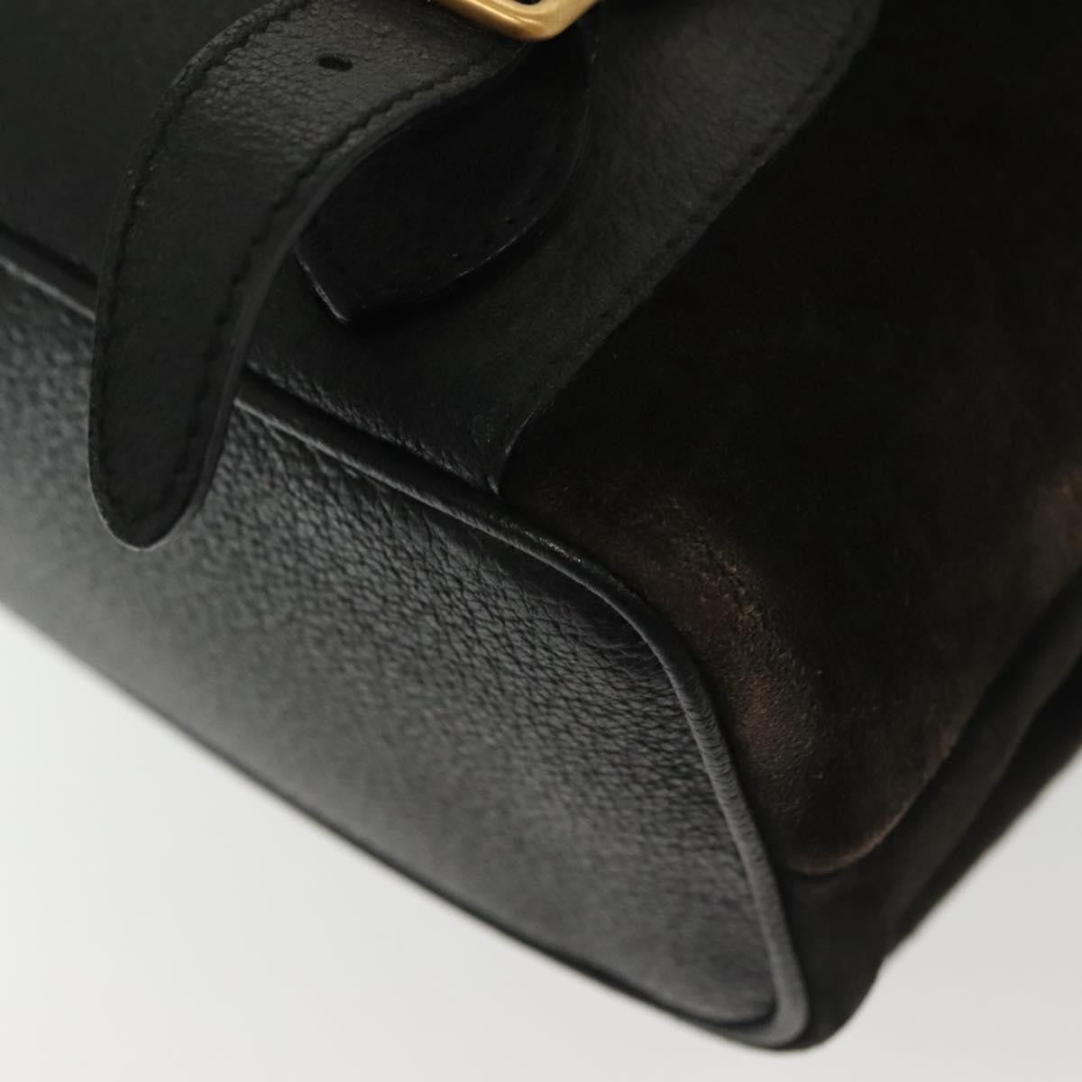 Gucci Bamboo Tassel Backpack Suede, BLACK, SUEDE, Backpack