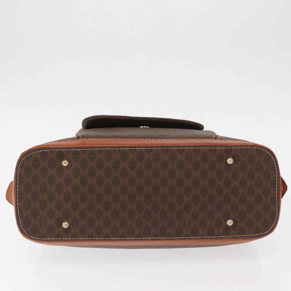 Celine Vintage Macadam Handbag Canvas and Leather, BROWN, CANVAS, Handbag