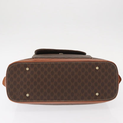 Celine Vintage Macadam Handbag Canvas and Leather, BROWN, CANVAS, Handbag