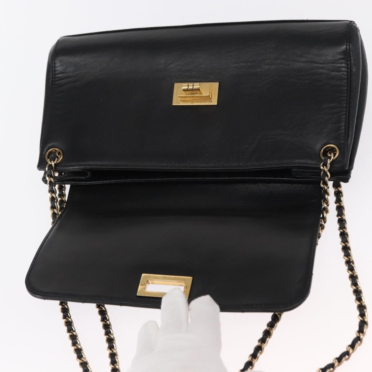 Chanel Chocolate Bar Accordion Reissue Flap Bag Quilted Lambskin, BLACK, LEATHER, Shoulder bag