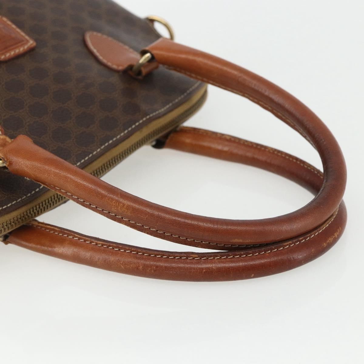 Celine Vintage Macadam Handbag Canvas and Leather, BROWN, CANVAS, Handbag