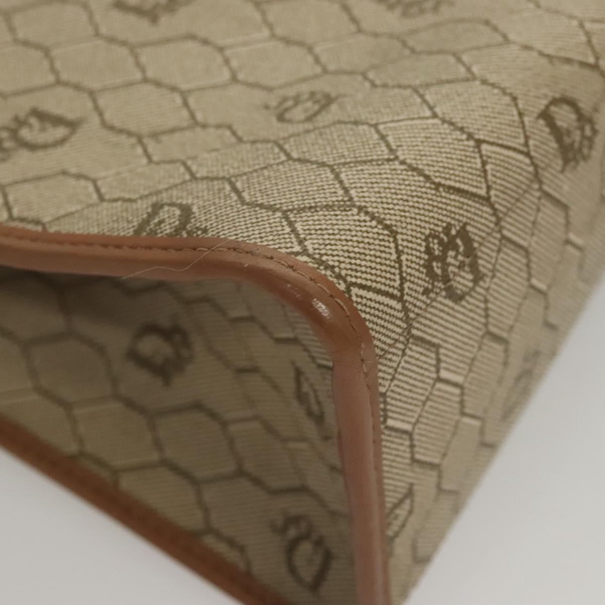Christian Dior Vintage Honeycomb Handbag Canvas Leather, BEIGE, CANVAS, Handbag