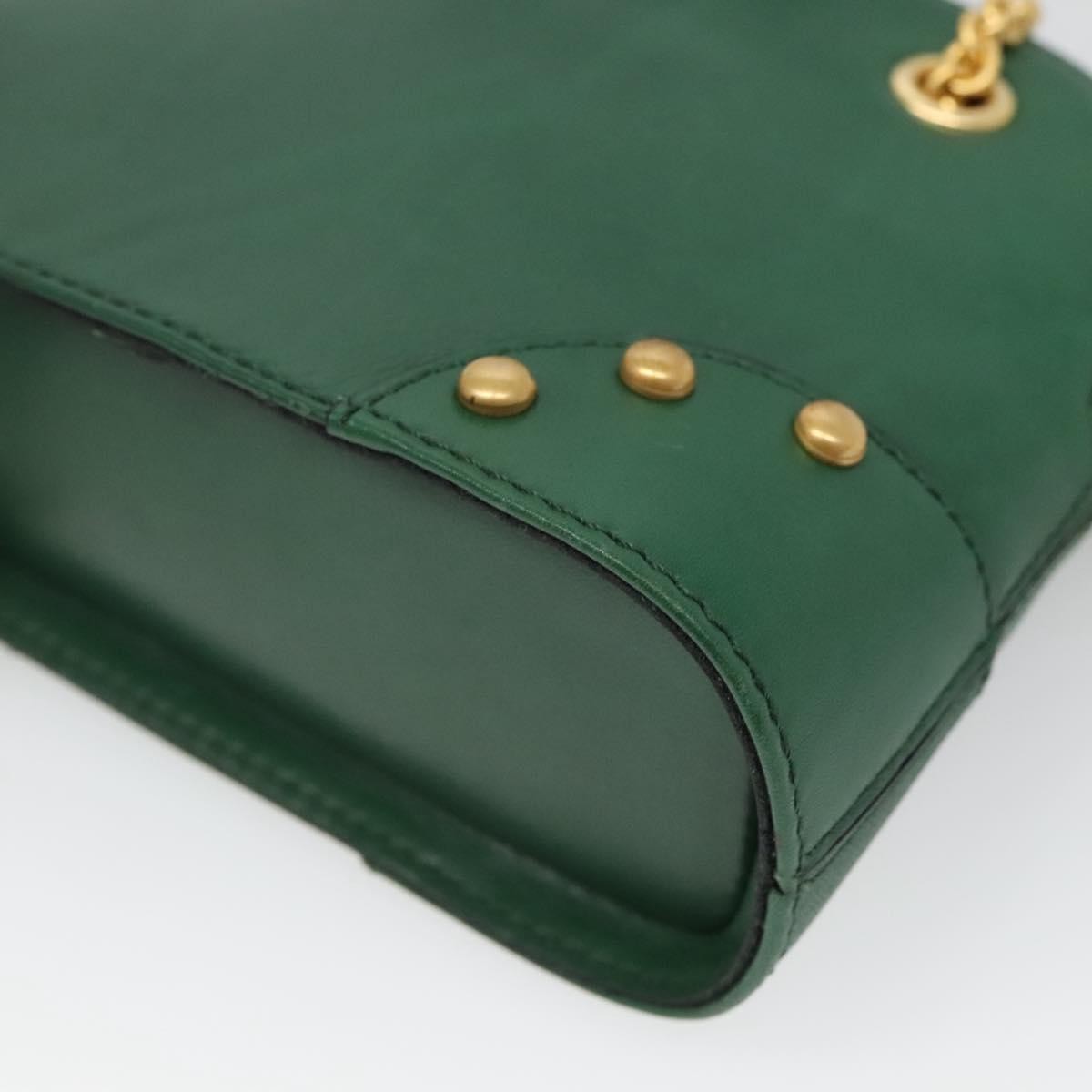 Celine Chain Shoulder Bag Leather, GREEN, LEATHER, Shoulder bag