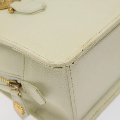 Versace Vintage Handbag Leather, WHITE, LEATHER, Handbag