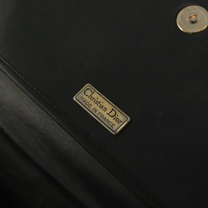 Christian Dior Vintage Trotter Crossbody Bag Leather, BLACK, LEATHER, Clutche & pouche