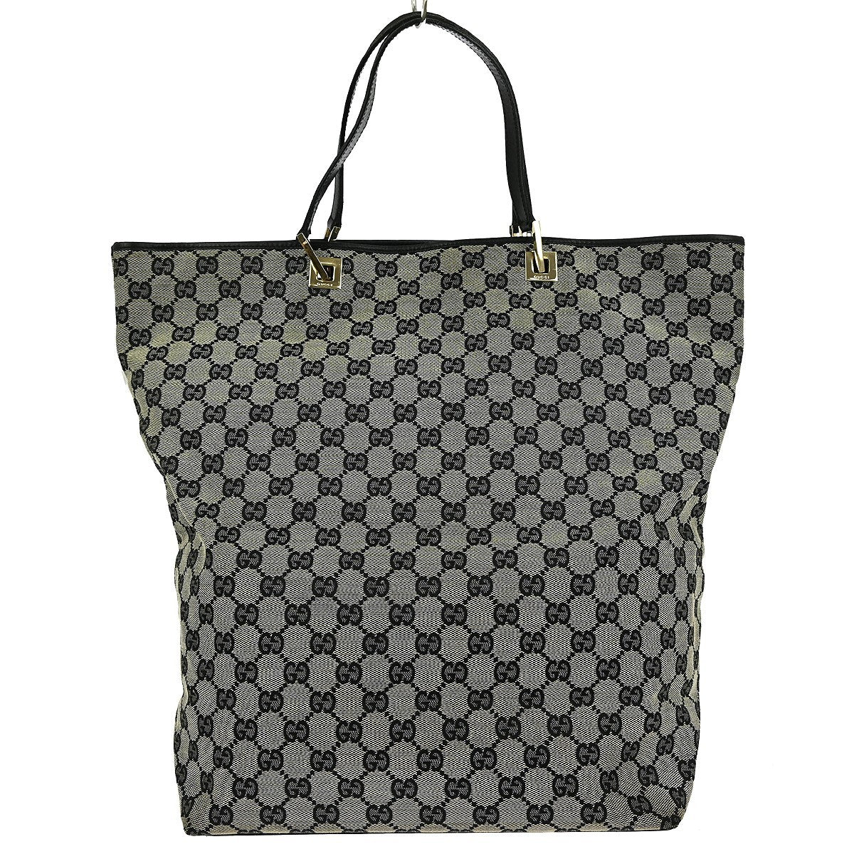 Gucci Vintage Bucket Shopping Tote GG Canvas, BLACK, CANVAS, Tote bag