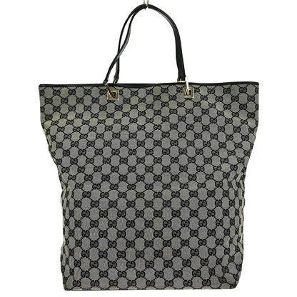 Gucci Vintage Bucket Shopping Tote GG Canvas, BLACK, CANVAS, Tote bag