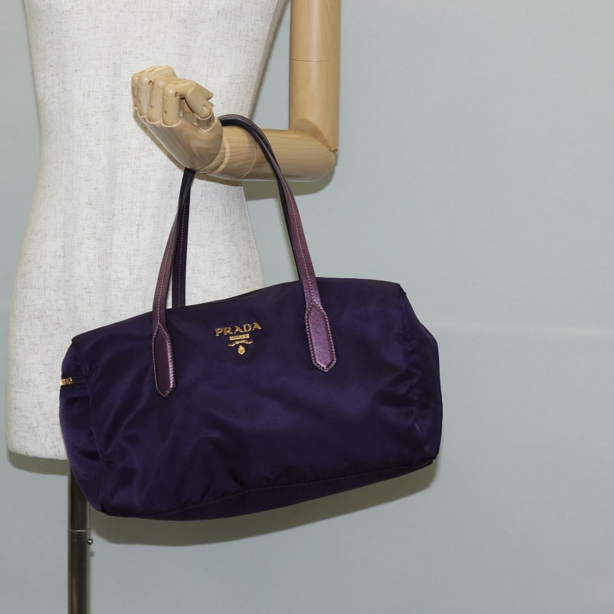 Prada Vintage Boston Bag Nylon, PURPLE, NYLON, Bag