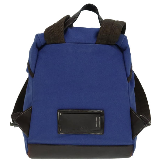 Prada Logo Backpack Canvas, BLUE, CANVAS, Backpack