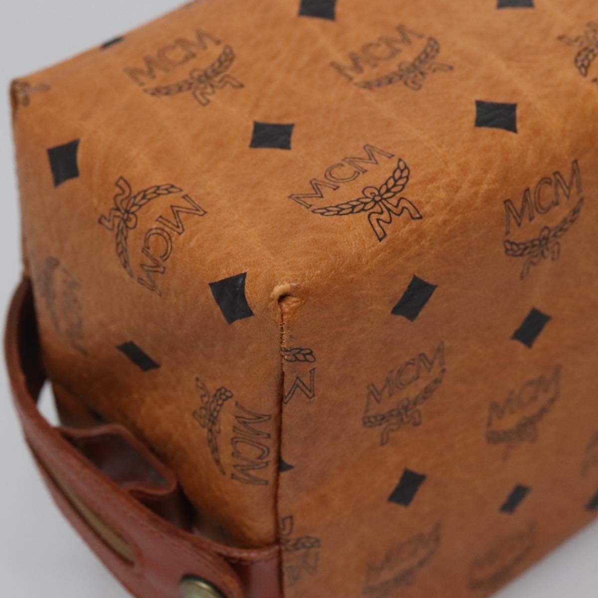 MCM Visetos pouch PVC, BROWN, PVC, Clutche & pouche