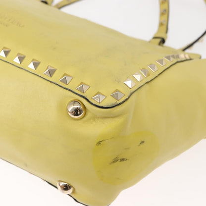 Valentino Garavani Rockstud Tote Soft Leather, YELLOW, LEATHER, Tote bag