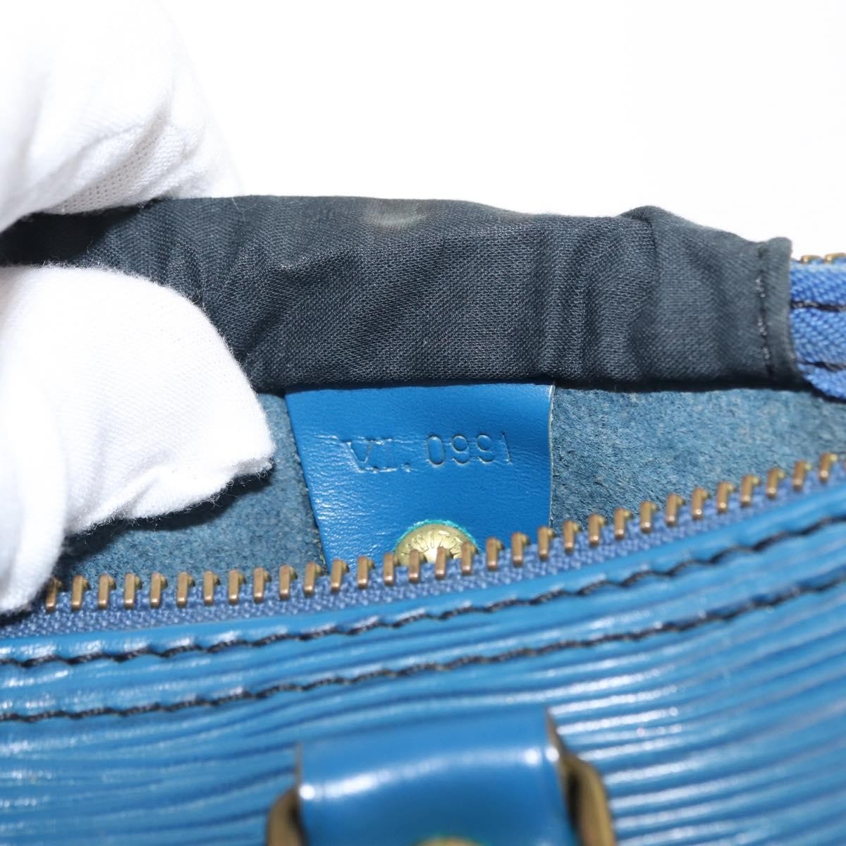 Louis Vuitton Speedy Handbag Epi Leather, BLUE, LEATHER, Handbag