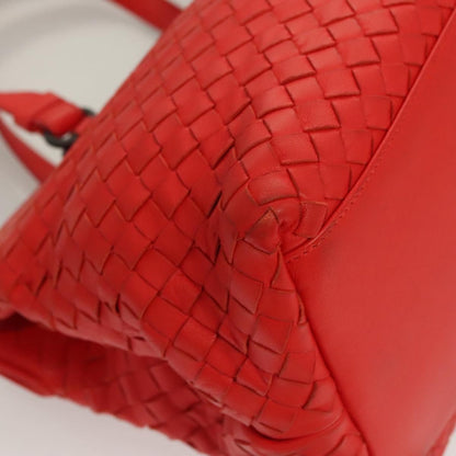 Bottega Veneta Open Shopping Tote Intrecciato Nappa, RED, LEATHER, Tote bag