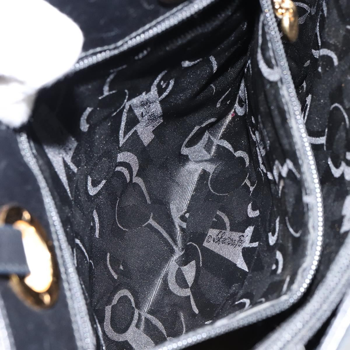 Salvatore Ferragamo Gancini handbag Leather, BLACK, LEATHER, Handbag