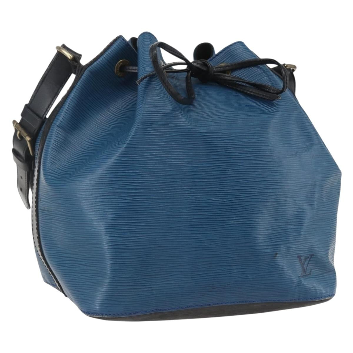 Louis Vuitton Bicolor Petit Noe Handbag Epi Leather, BLUE, LEATHER, Shoulder bag