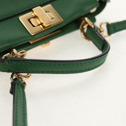 Fendi Peekaboo Bag Leather, GREEN, LEATHER, Handbag