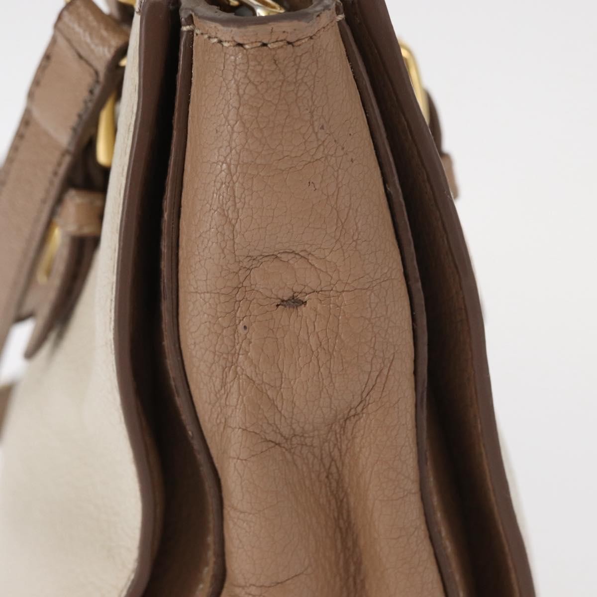 Miu Miu Madras Convertible Lock Tote Leather, BEIGE, LEATHER, Handbag