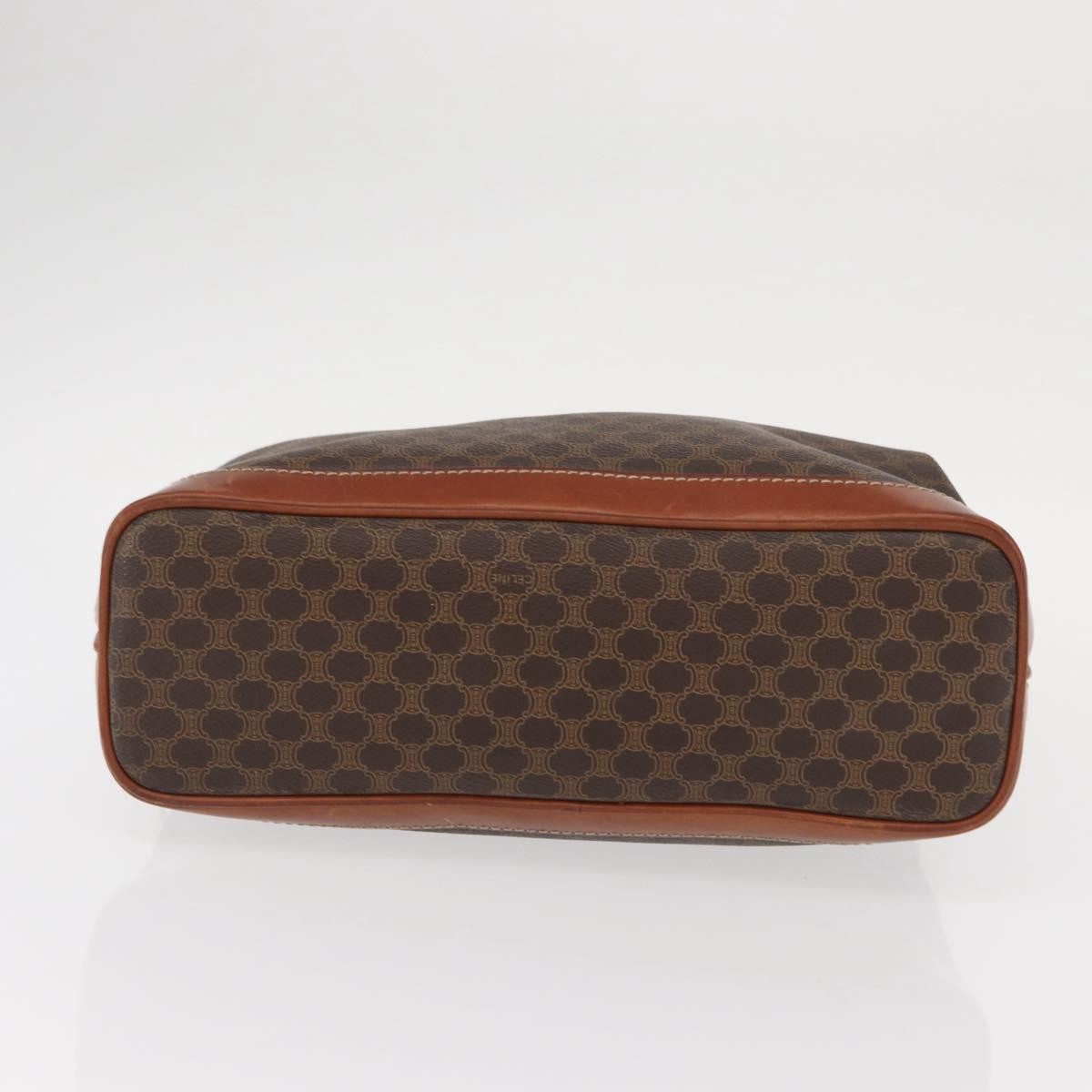 Celine Vintage Macadam Handbag Canvas and Leather, BROWN, CANVAS, Handbag