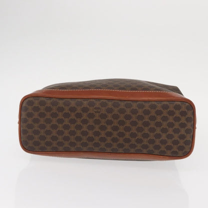 Celine Vintage Macadam Handbag Canvas and Leather, BROWN, CANVAS, Handbag