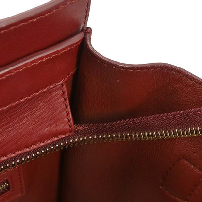 Celine Luggage Bag Smooth Leather, BURGUNDY, LEATHER, Handbag