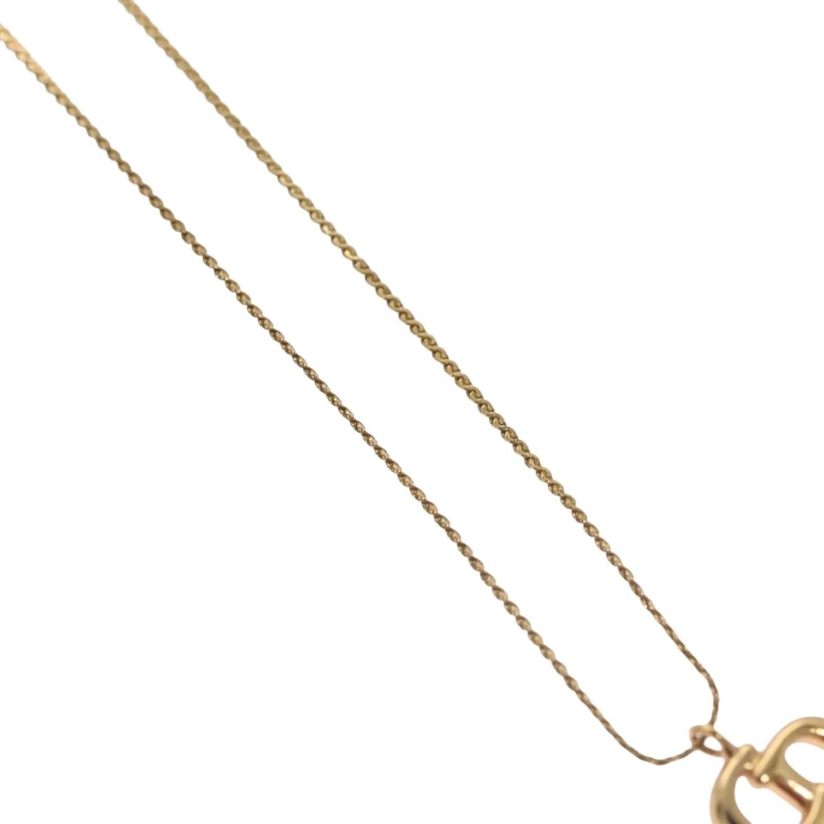 Christian Dior CD Pendant Necklace Metal, GOLD, METAL, Necklace