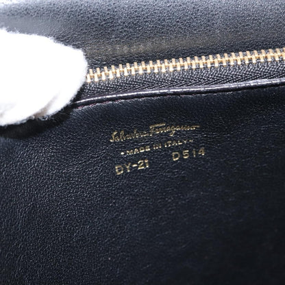 Salvatore Ferragamo Gancini Shoulder Bag Leather, PURPLE, LEATHER, Shoulder bag