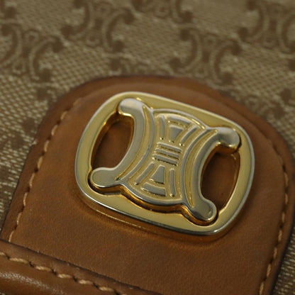 Celine Vintage Macadam Handbag Canvas, BEIGE, CANVAS, Handbag