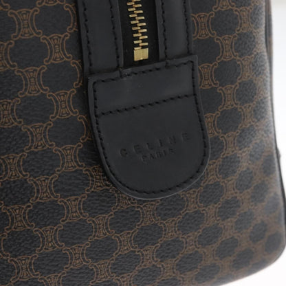 Celine Vintage Duffle Bag Macadam Coated Canvas, Black, Canvas, Handbag