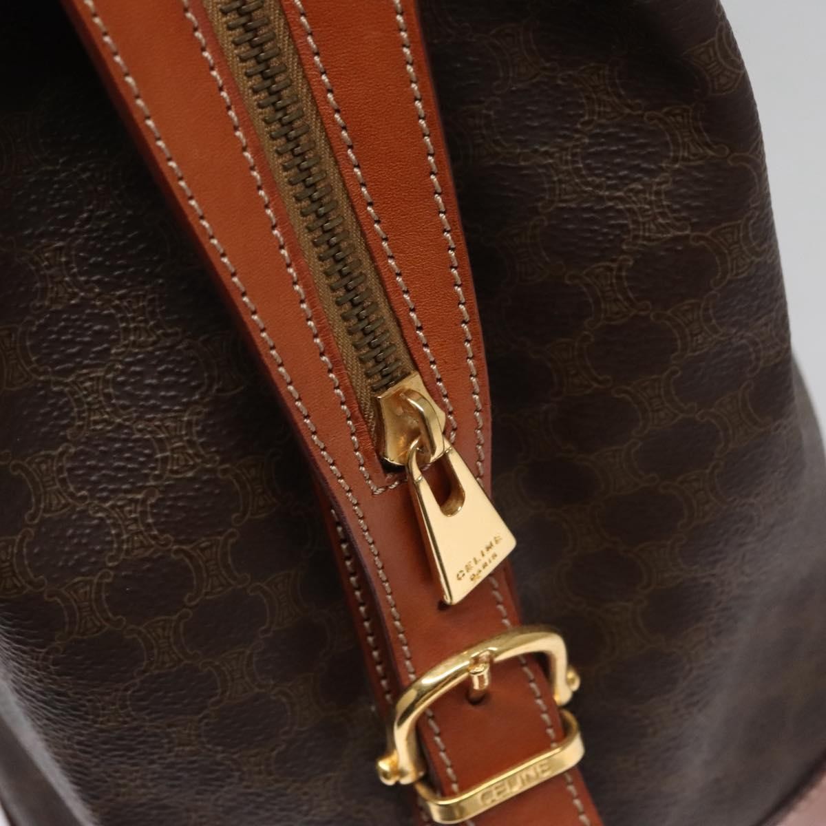 Celine Vintage Macadam Handbag Macadam, BROWN, PVC, Handbag