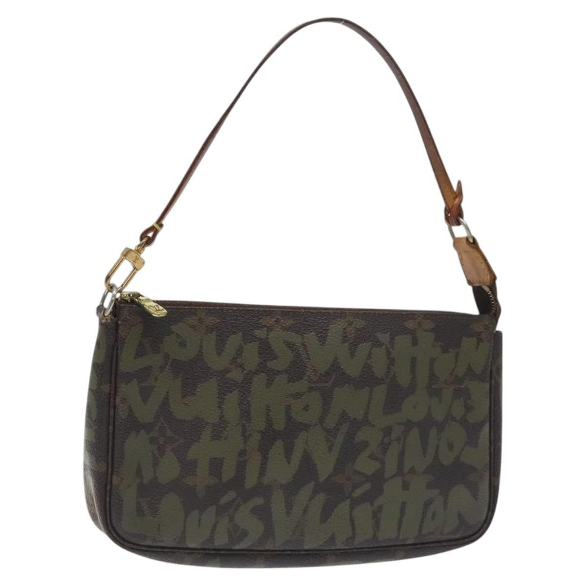 Louis Vuitton Pochette Accessoires Limited Edition Monogram Graffiti, KHAKI, CANVAS, Clutche & pouche