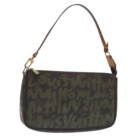 Louis Vuitton Pochette Accessoires Limited Edition Monogram Graffiti, KHAKI, CANVAS, Clutche & pouche