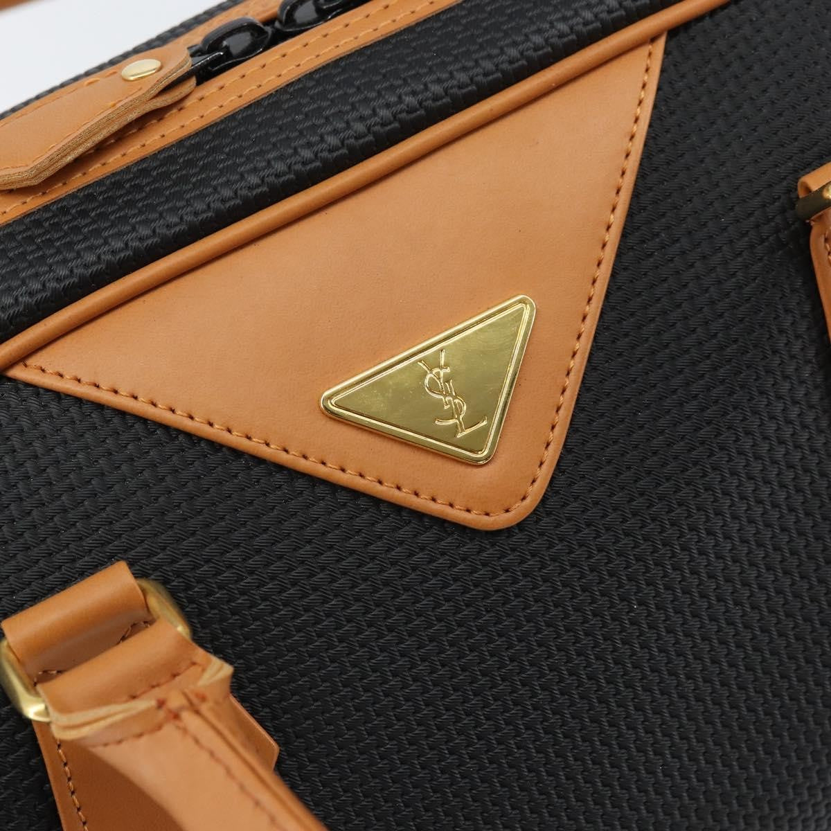 Saint Laurent Vintage Boston PVC Leather, BLACK, PVC, Handbag