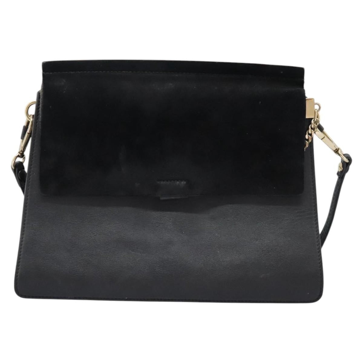 Chloe Faye Shoulder Bag Leather and Suede, BLACK, SUEDE, Shoulder bag