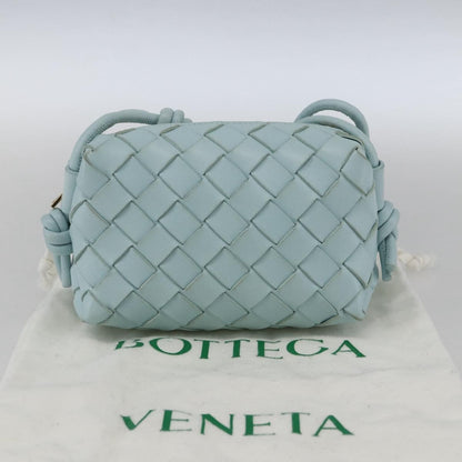 Bottega Veneta Loop Crossbody Bag Intrecciato Nappa, Blue, Leather, Shoulder Bag