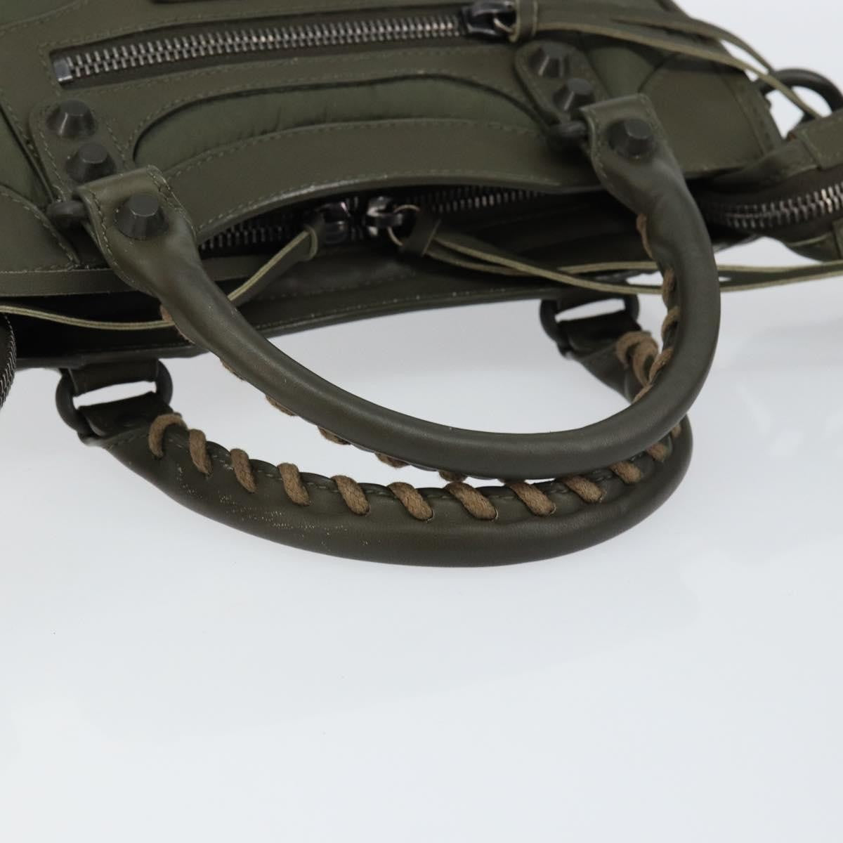 Balenciaga City Classic Studs Bag Leather, KHAKI, LEATHER, Handbag
