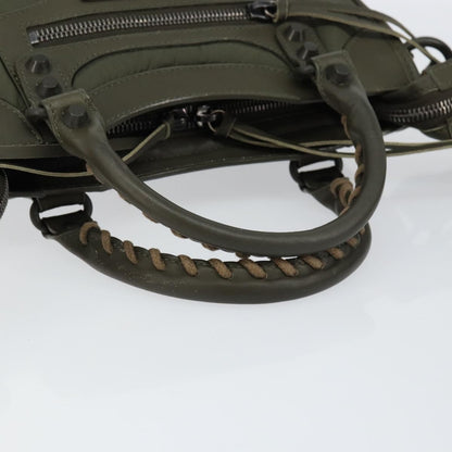 Balenciaga City Classic Studs Bag Leather, KHAKI, LEATHER, Handbag