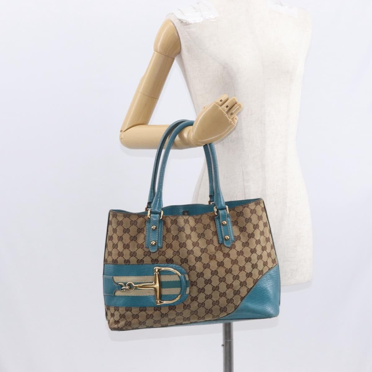 Gucci Hasler Tote GG Canvas, BEIGE, CANVAS, Tote bag