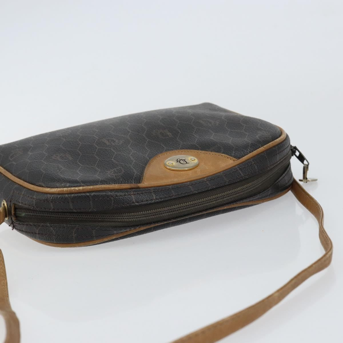 Christian Dior Vintage Honeycomb Shoulder Bag Canvas, BLACK, PVC, Shoulder bag