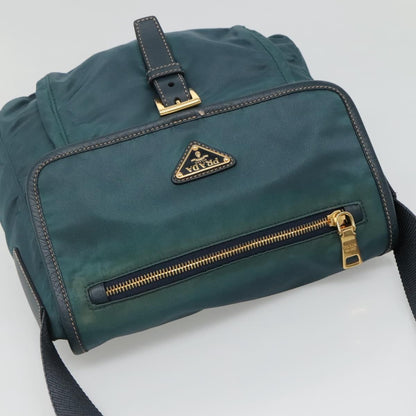 Prada Buckle Messenger Bag Tessuto, GREEN, NYLON, Shoulder bag