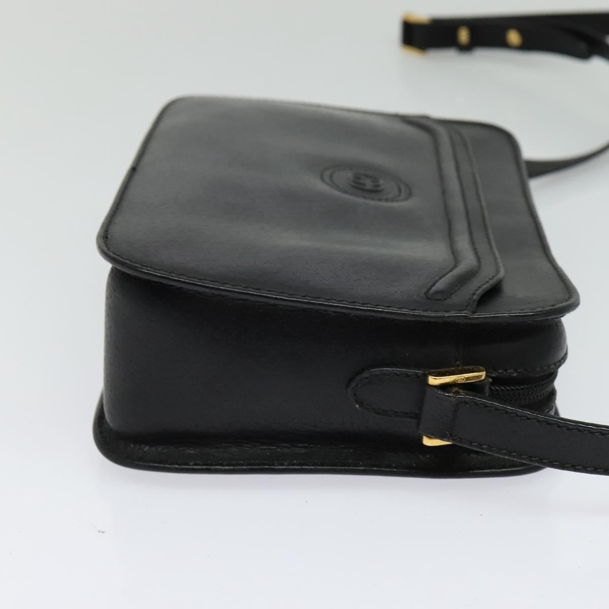 Gucci Vintage double G logo shoulder bag Leather, BLACK, LEATHER, Shoulder bag