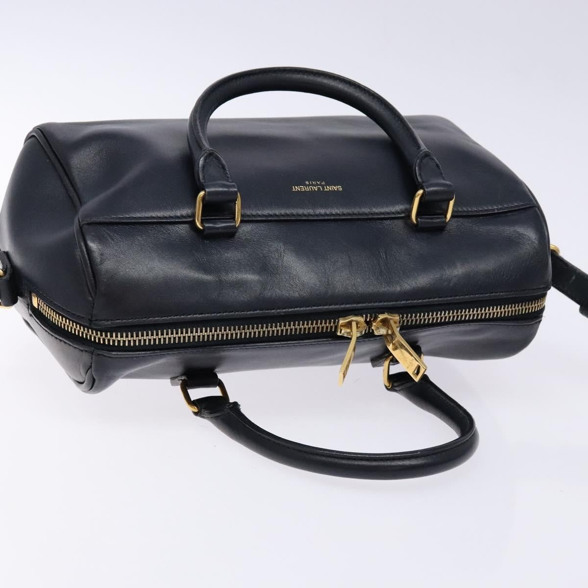 Saint Laurent Classic Baby Duffle Bag Leather, NAVY, LEATHER, Handbag