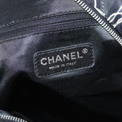 Chanel Kaleidoscope Chain Tote Quilted Printed Satin, BLACK, SILK, Shoulder bag
