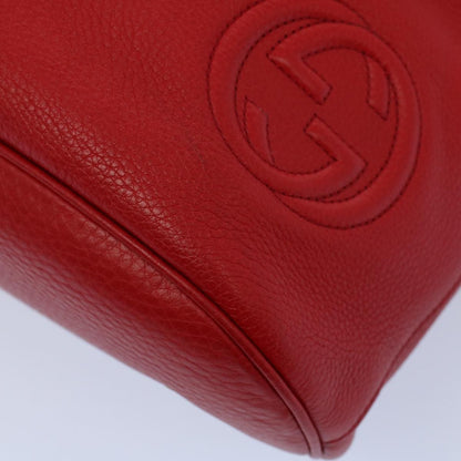 Gucci Soho Drawstring Backpack Leather, Red, Leather, Backpack
