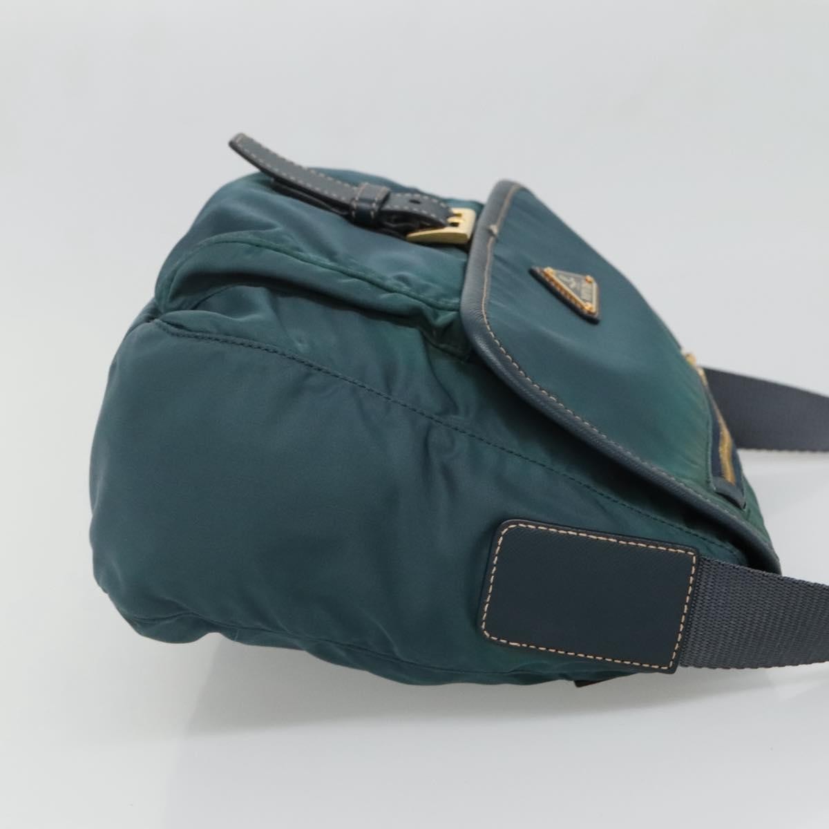 Prada Buckle Messenger Bag Tessuto, GREEN, NYLON, Shoulder bag