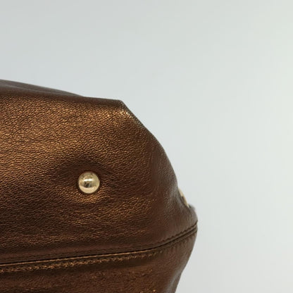 Salvatore Ferragamo Sofia Satchel Leather, GOLD, LEATHER, Handbag