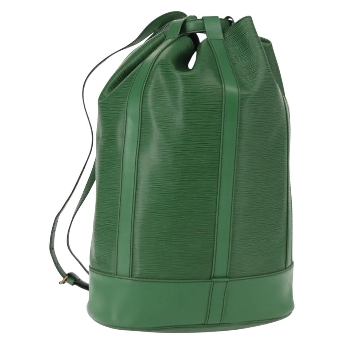Louis Vuitton Randonnee Backpack Epi Leather, GREEN, LEATHER, Shoulder bag