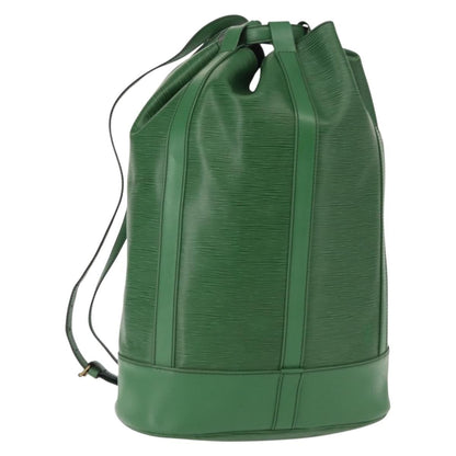 Louis Vuitton Randonnee Backpack Epi Leather, GREEN, LEATHER, Shoulder bag