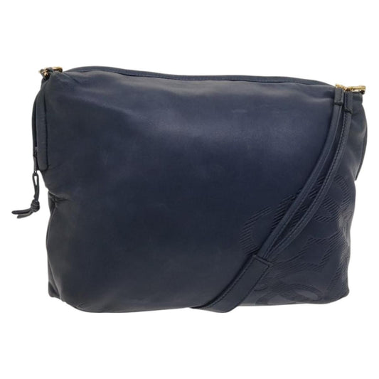 Loewe Anagram Shoulder Bag Leather, NAVY, LEATHER, Shoulder bag