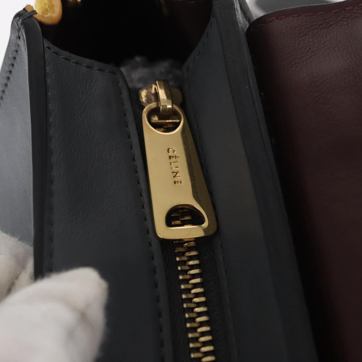 Celine Tricolor Trapeze Bag Leather, GRAY, LEATHER, Handbag