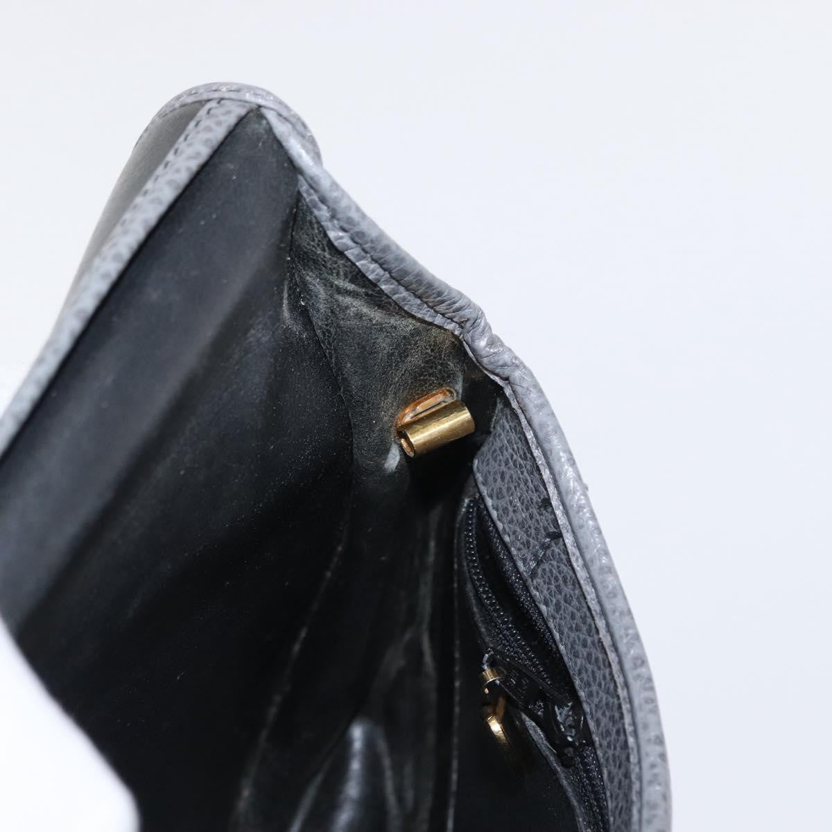 Christian Dior Vintage CD Logo Shoulder Bag Leather, GRAY, LEATHER, Shoulder bag